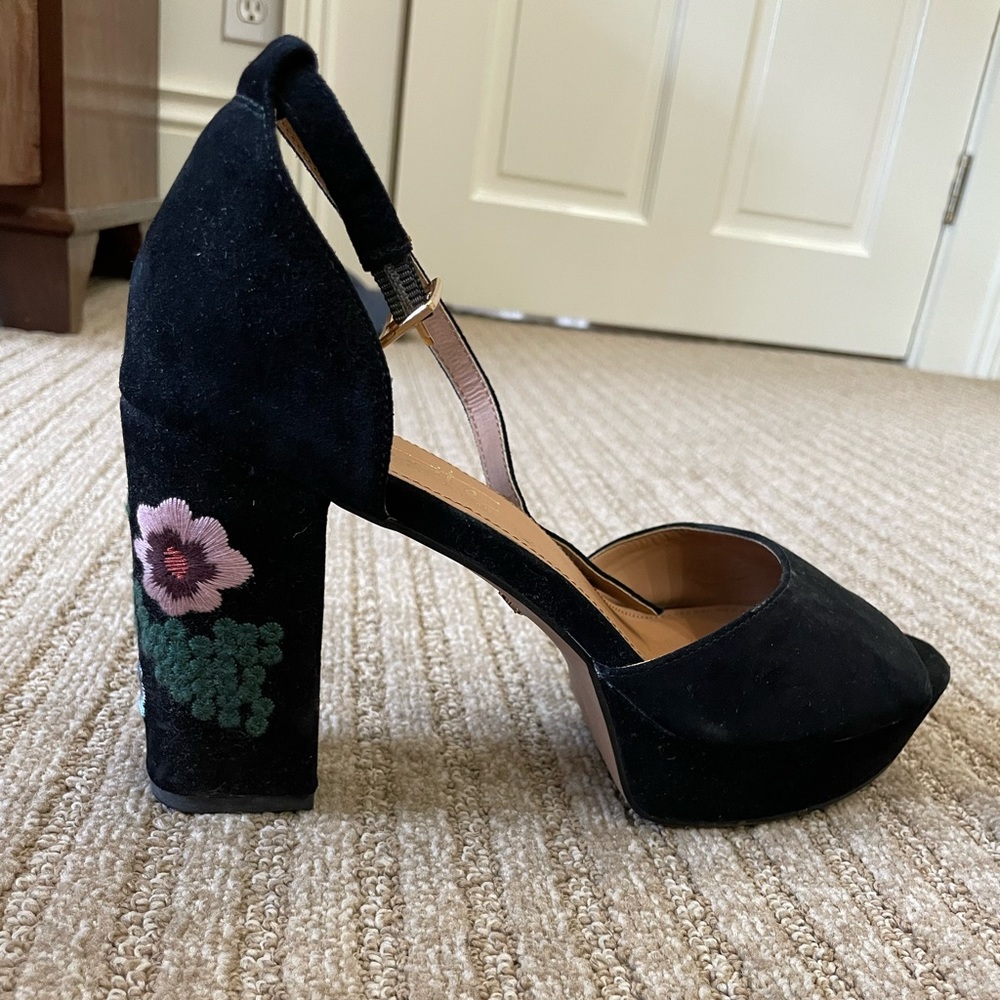 Nanette Lepore chunky heel with floral design